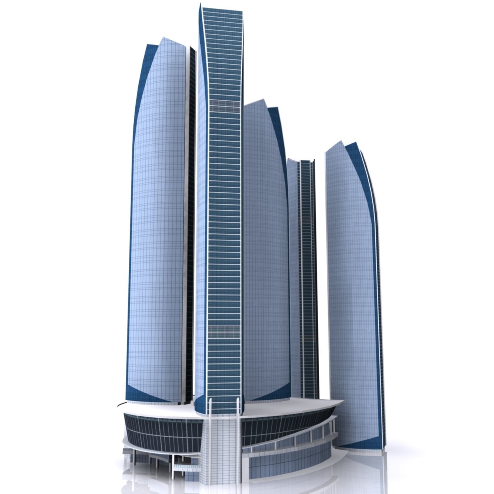 ETIHAD TOWER 3d Model  Low Poly Low-poly 3D model_11