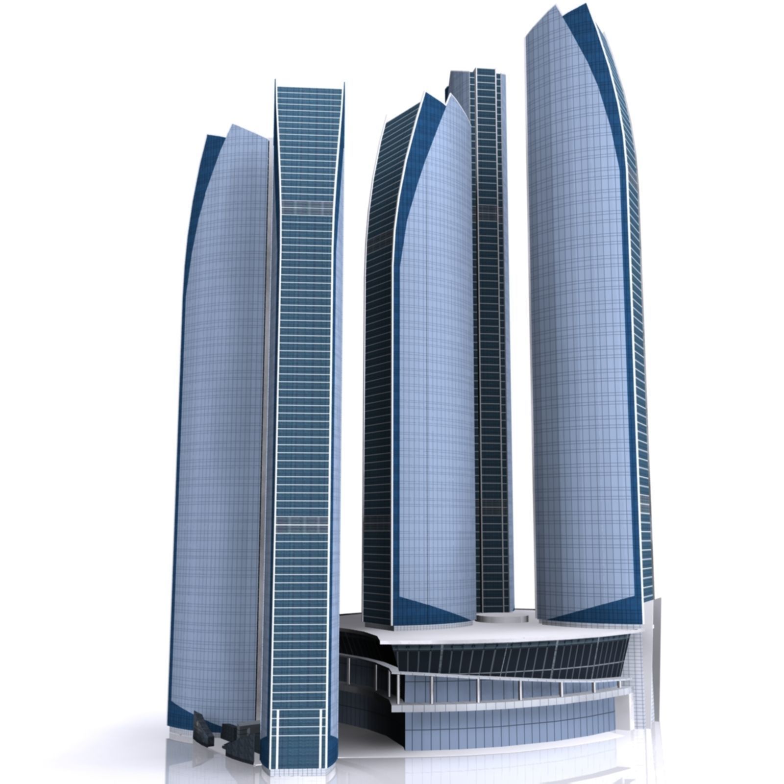 ETIHAD TOWER 3d Model  Low Poly Low-poly 3D model_2