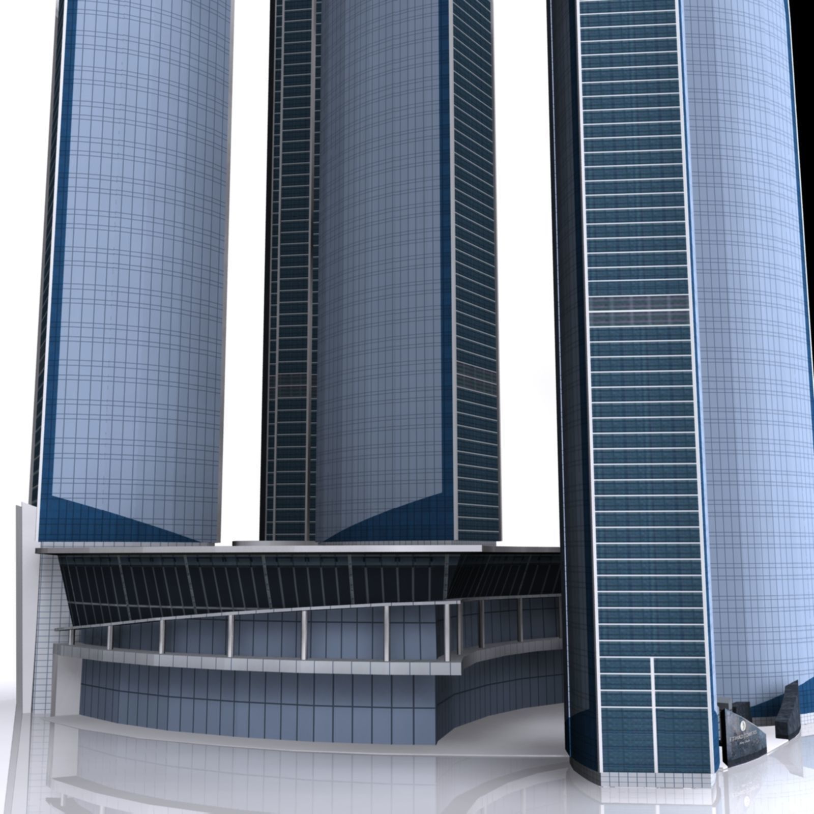 ETIHAD TOWER 3d Model  Low Poly Low-poly 3D model_6