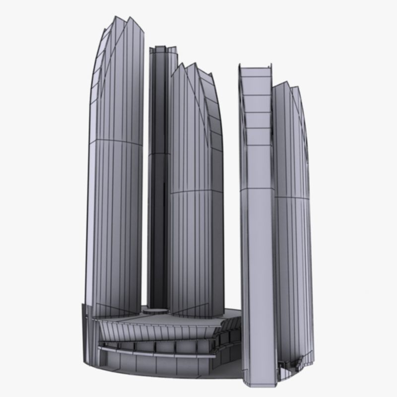 ETIHAD TOWER 3d Model  Low Poly Low-poly 3D model_21