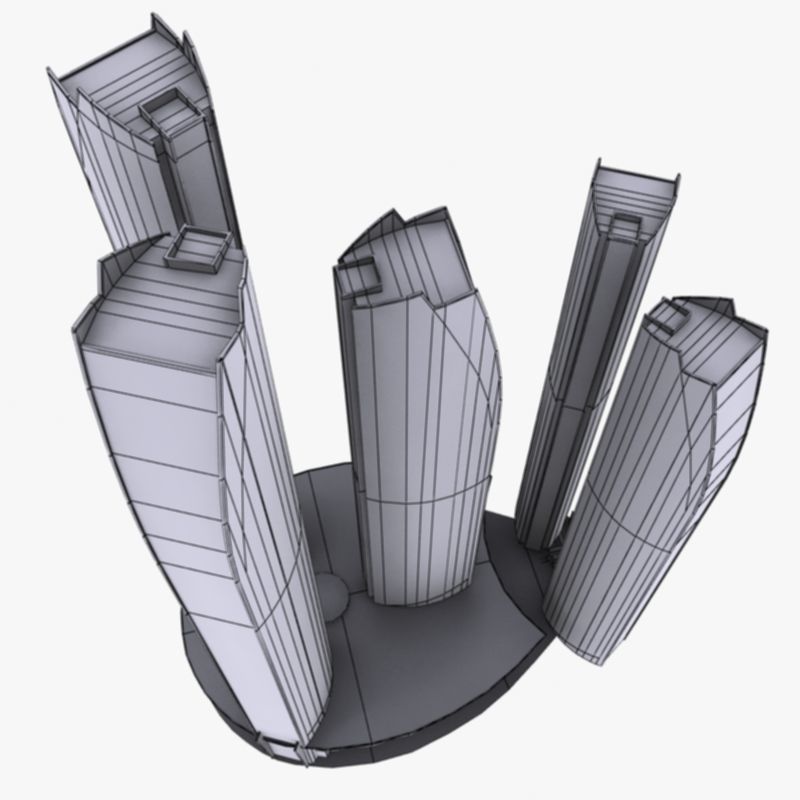 ETIHAD TOWER 3d Model  Low Poly Low-poly 3D model_19