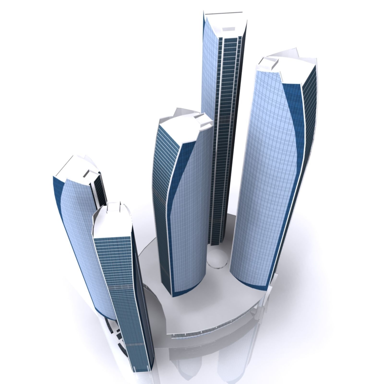 ETIHAD TOWER 3d Model  Low Poly Low-poly 3D model_5