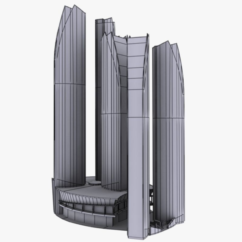 ETIHAD TOWER 3d Model  Low Poly Low-poly 3D model_18