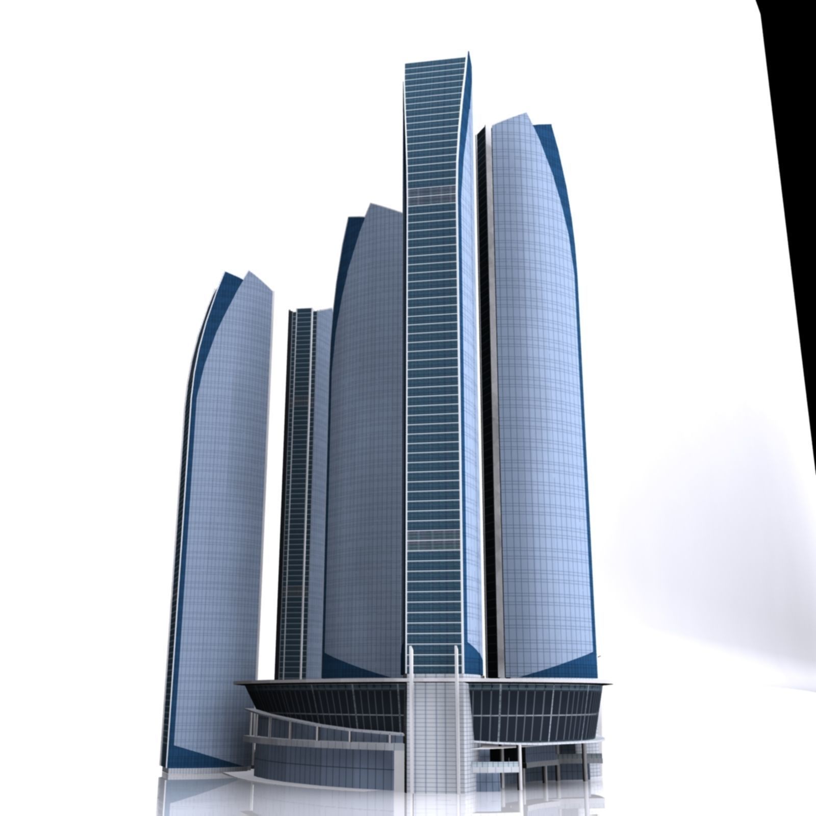 ETIHAD TOWER 3d Model  Low Poly Low-poly 3D model_12