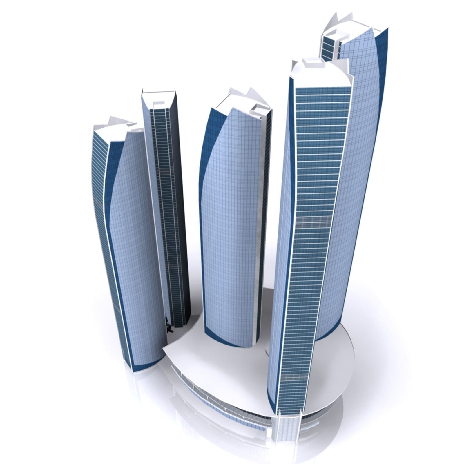 ETIHAD TOWER 3d Model  Low Poly Low-poly 3D model_1