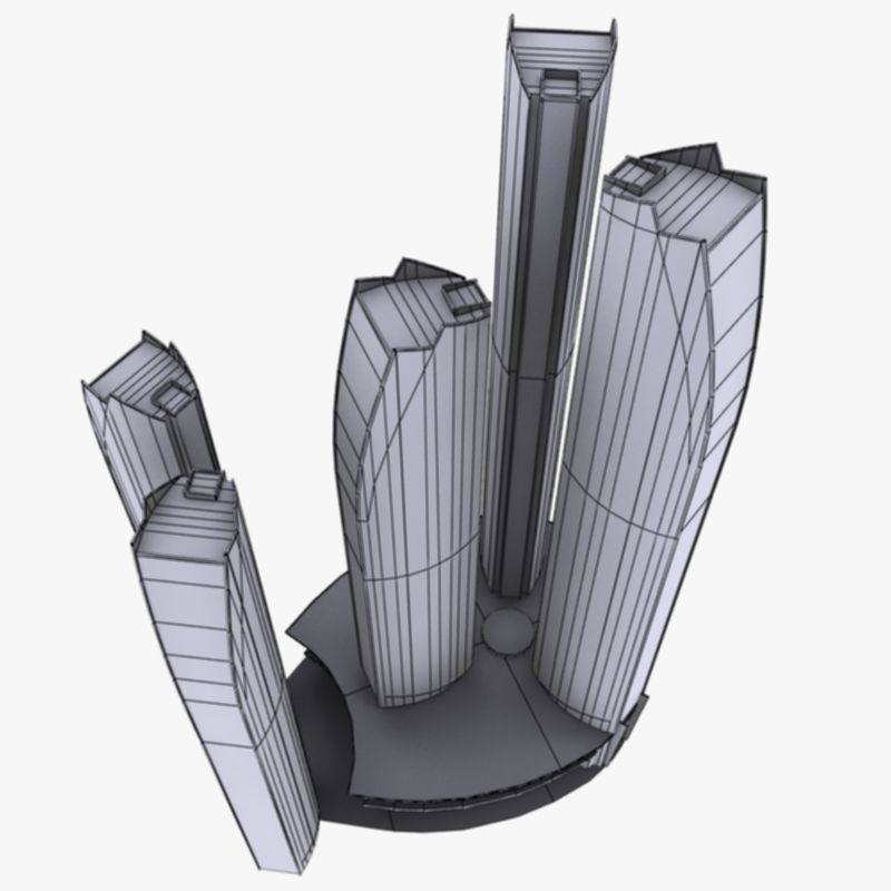 ETIHAD TOWER 3d Model  Low Poly Low-poly 3D model_23