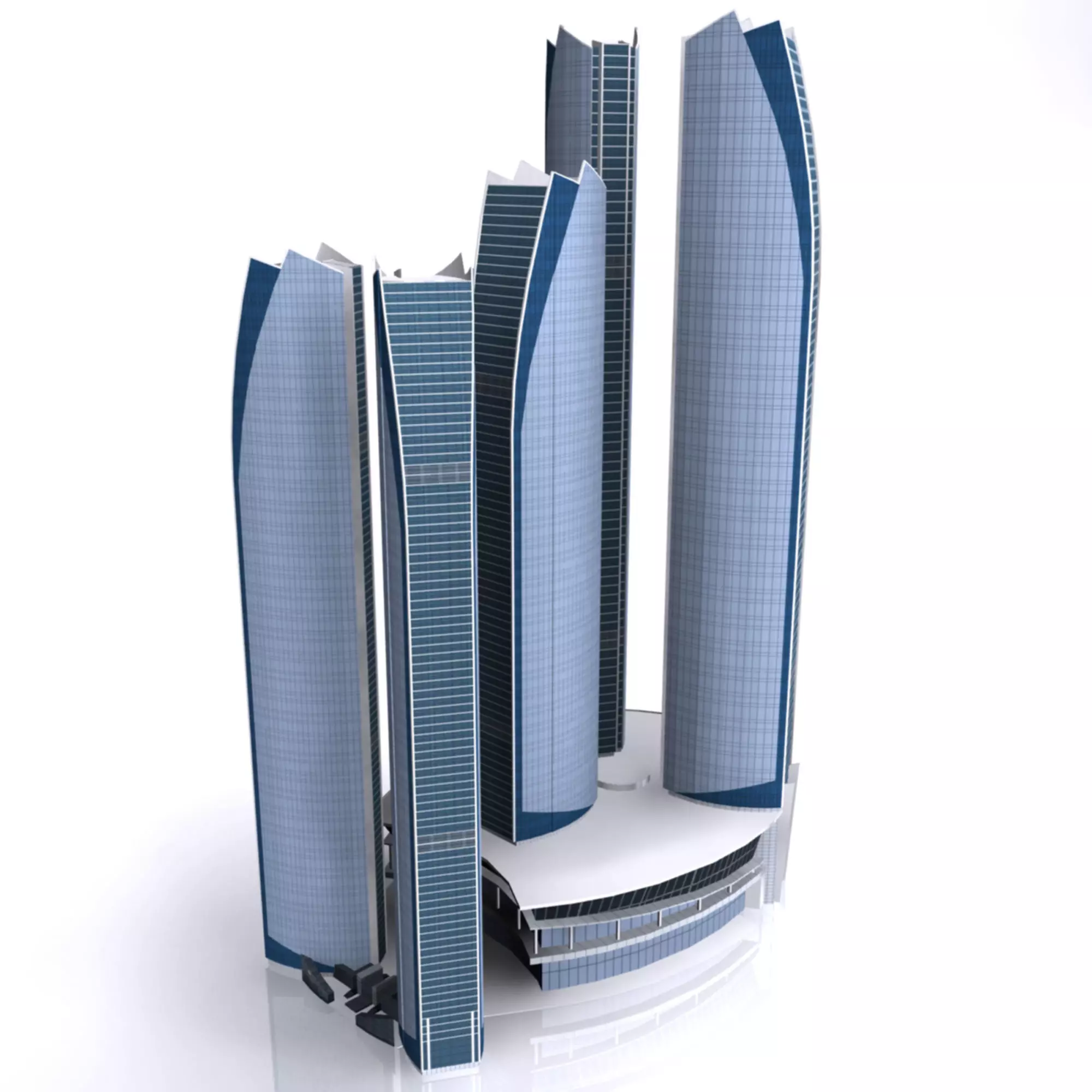 ETIHAD TOWER 3d Model  Low Poly Low-poly 3D model_0