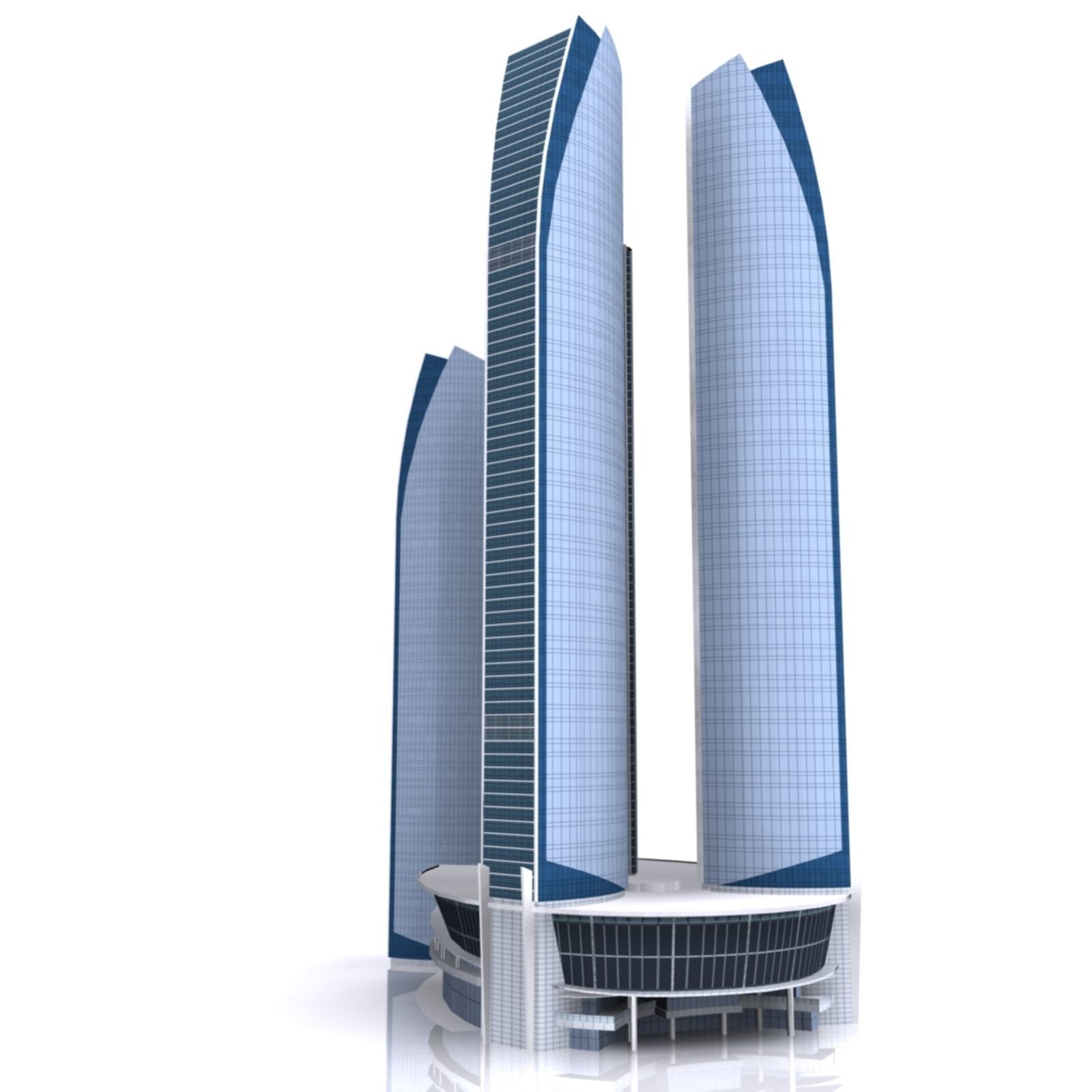 ETIHAD TOWER 3d Model  Low Poly Low-poly 3D model_10