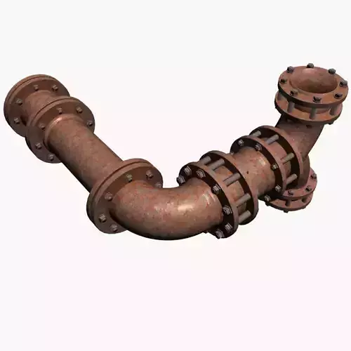 Industrial Pipe 3d Model Low-poly 3D model