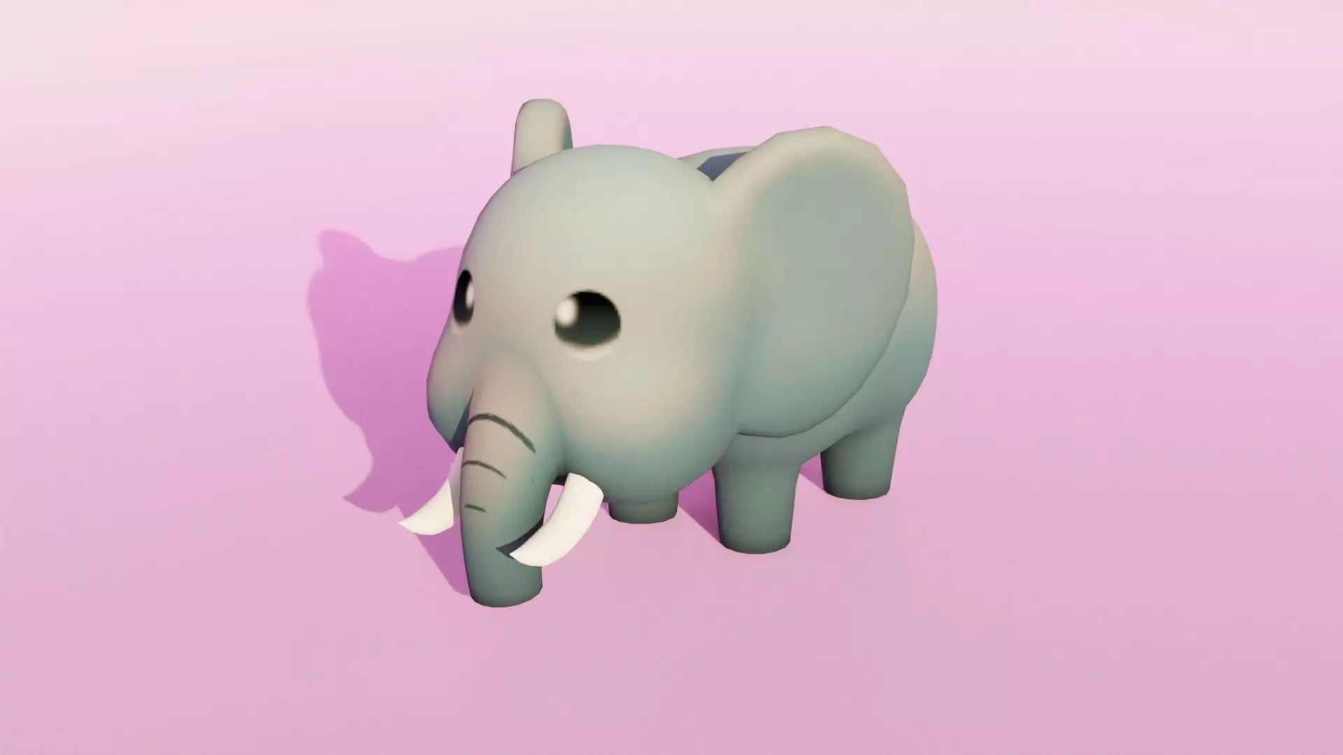 Cute Elephant 3D model_0