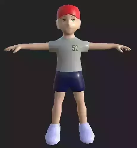 Baseball Boy Low-poly 3D model