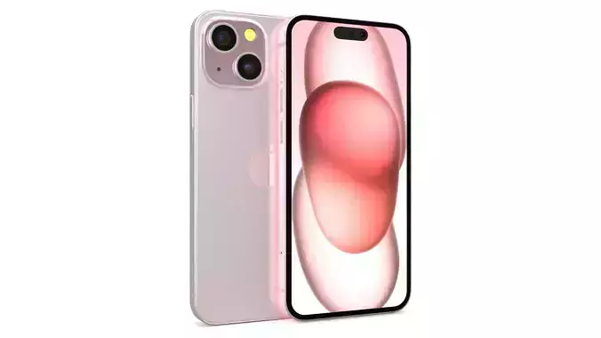 Apple iPhone 15 Pink Low-poly 3D model
