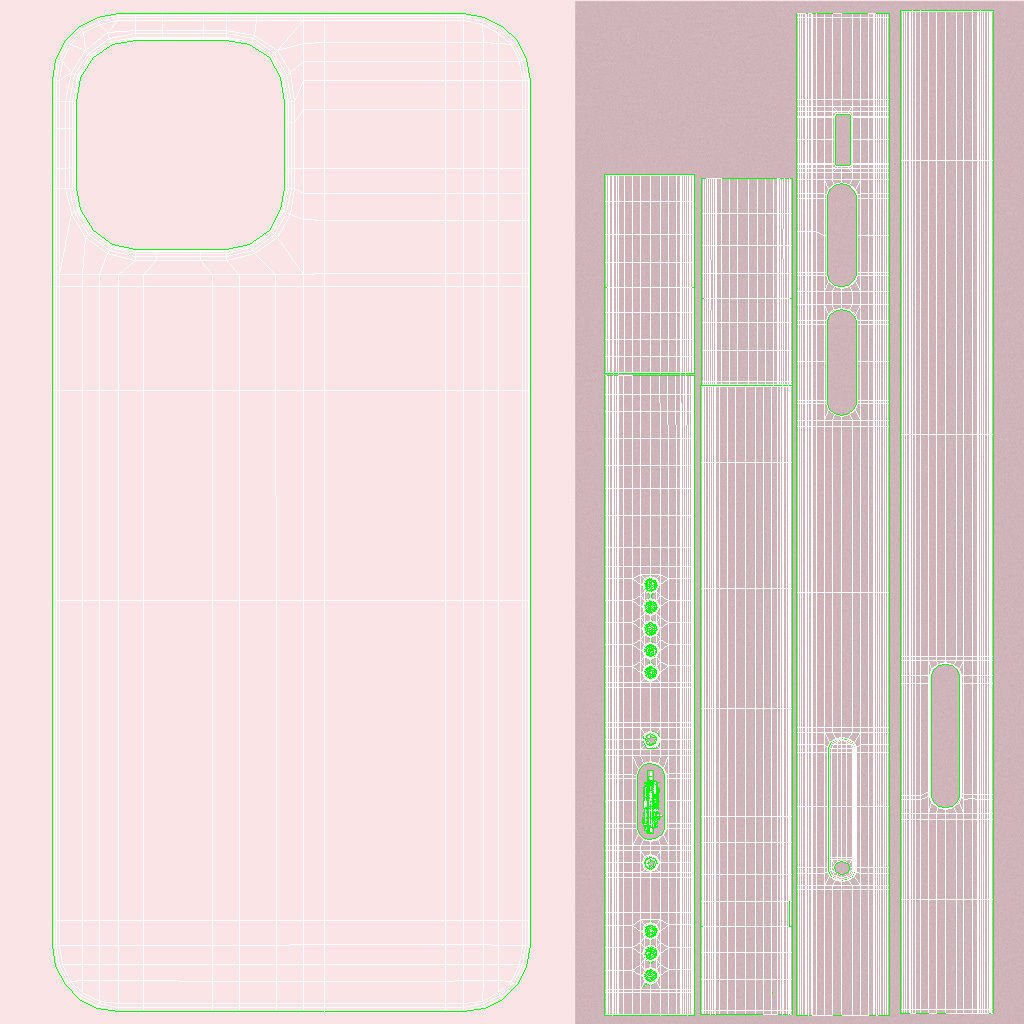 Apple iPhone 15 Pink Low-poly 3D model_21