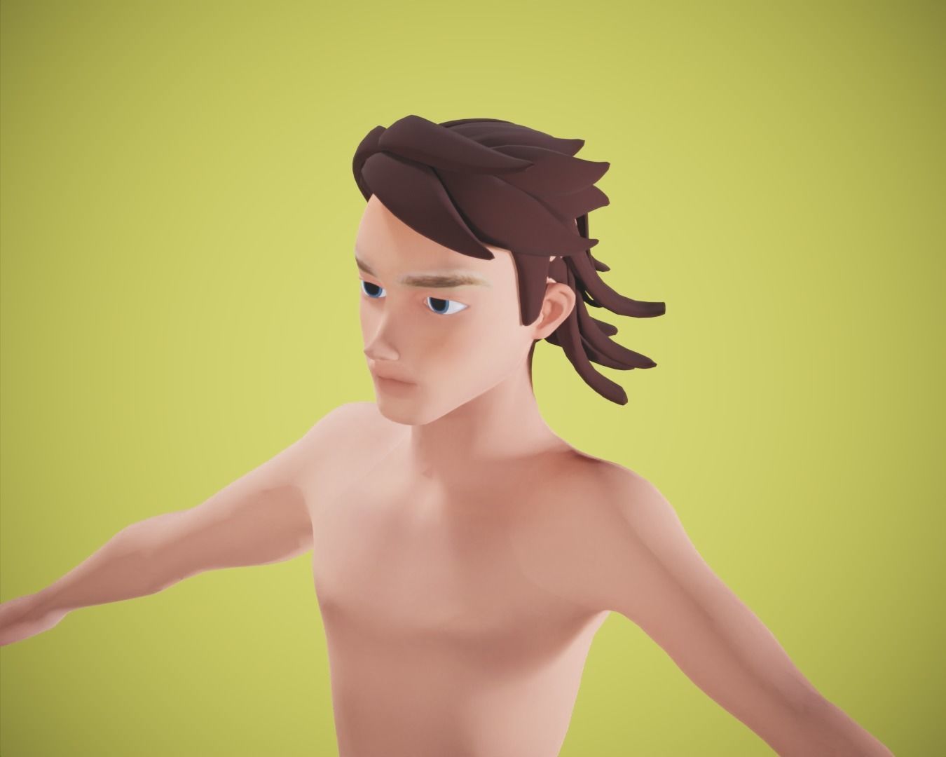 cartoon rigged  boy Low-poly 3D model_7