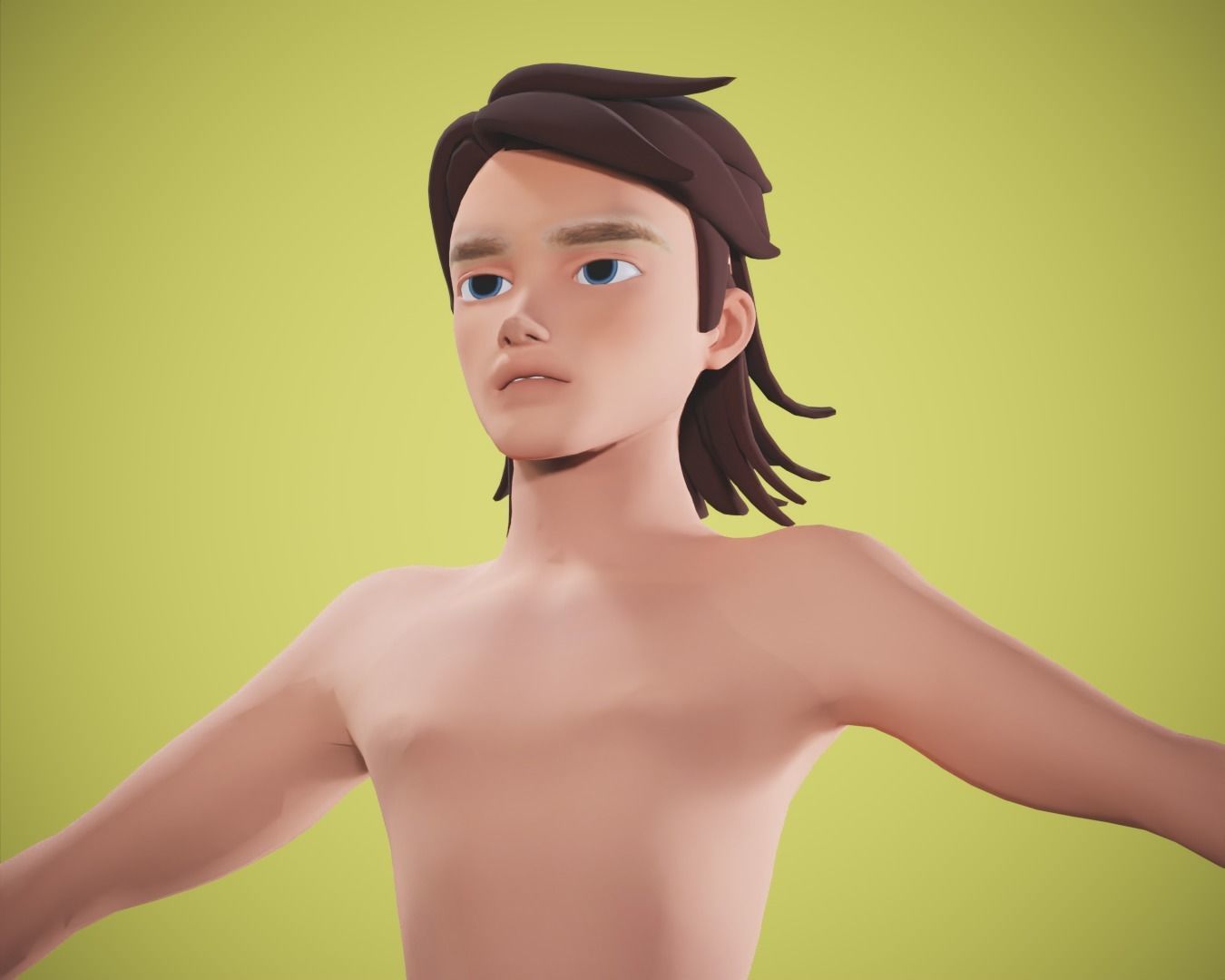 cartoon rigged  boy Low-poly 3D model_1