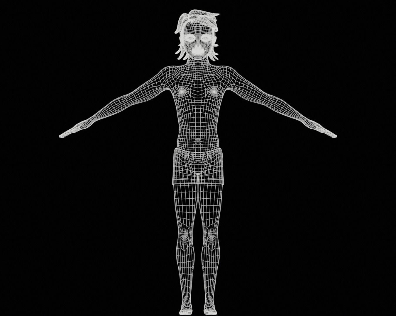 cartoon rigged  boy Low-poly 3D model_5