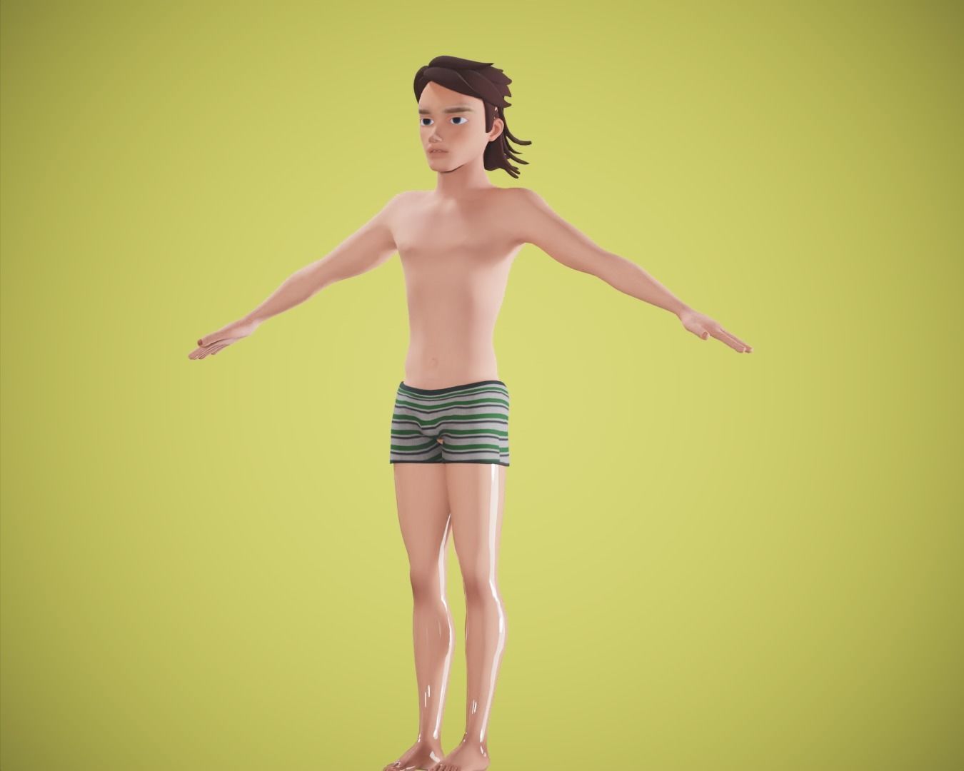 cartoon rigged  boy Low-poly 3D model_2