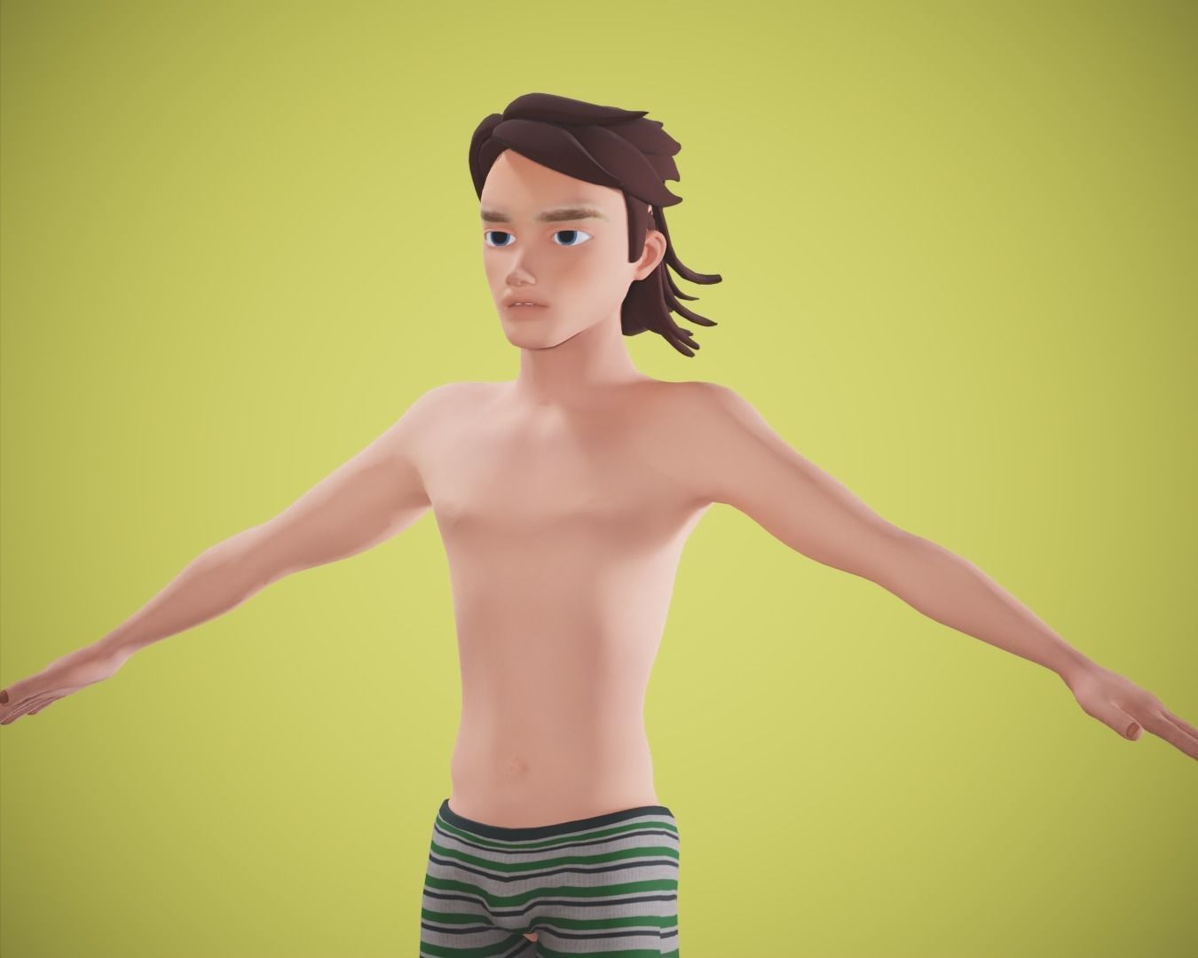 cartoon rigged  boy Low-poly 3D model_6