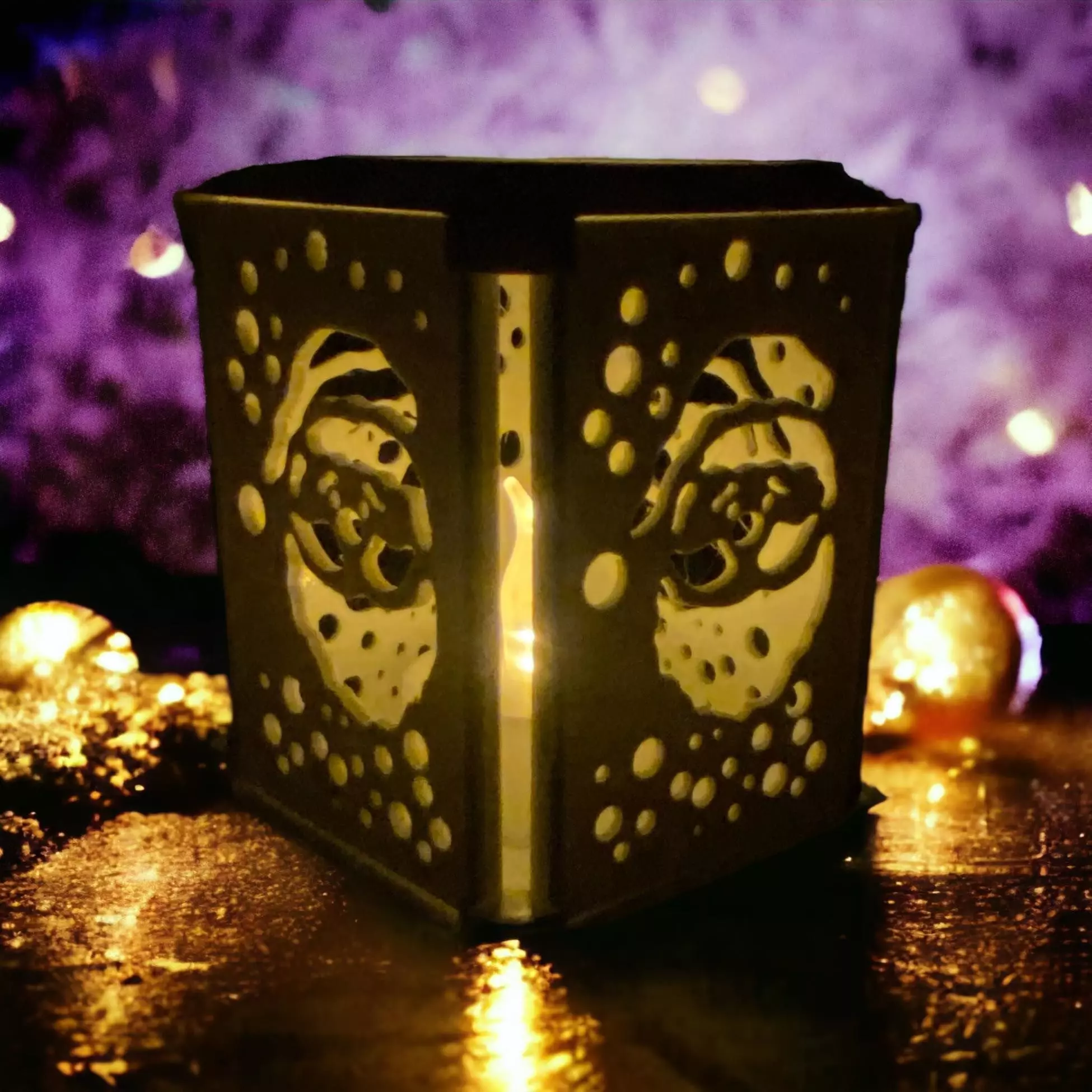 Christmas tealight holder decoration 3D print model_0