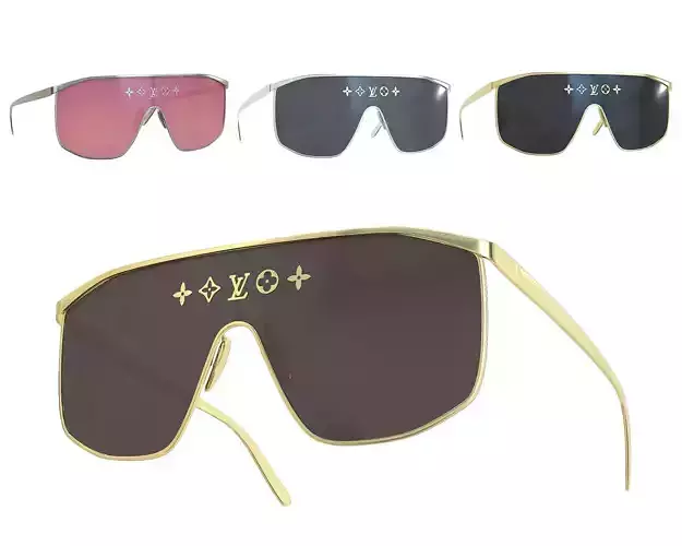 Louis Vuitton Mask Sunglasses Low-poly 3D model