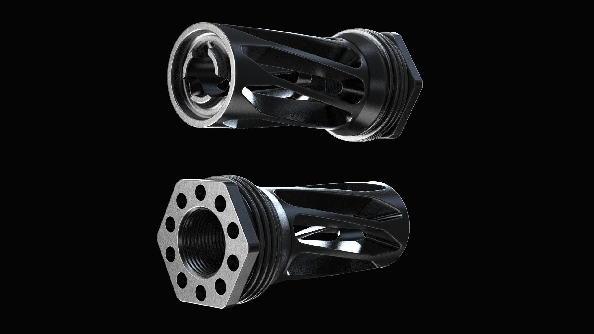 Muzzle brake OSS MK-2 5x56 NATO - High-poly 3D model_3