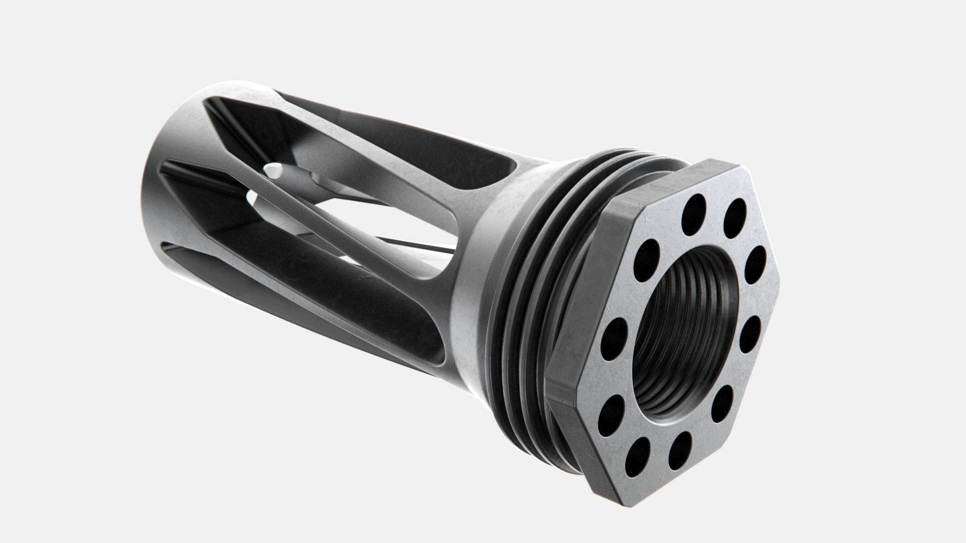 Muzzle brake OSS MK-2 5x56 NATO - High-poly 3D model_1