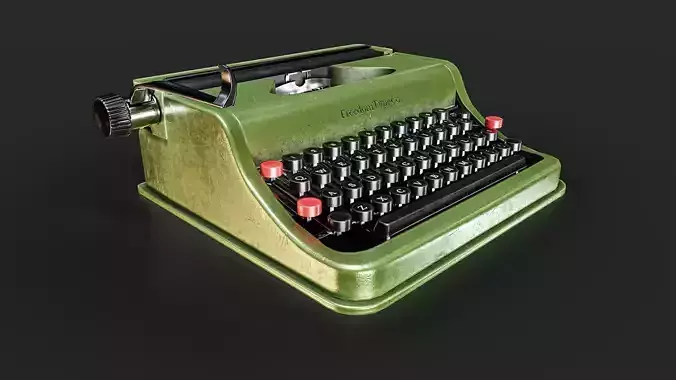 Typewriter 3D Model - Game Ready