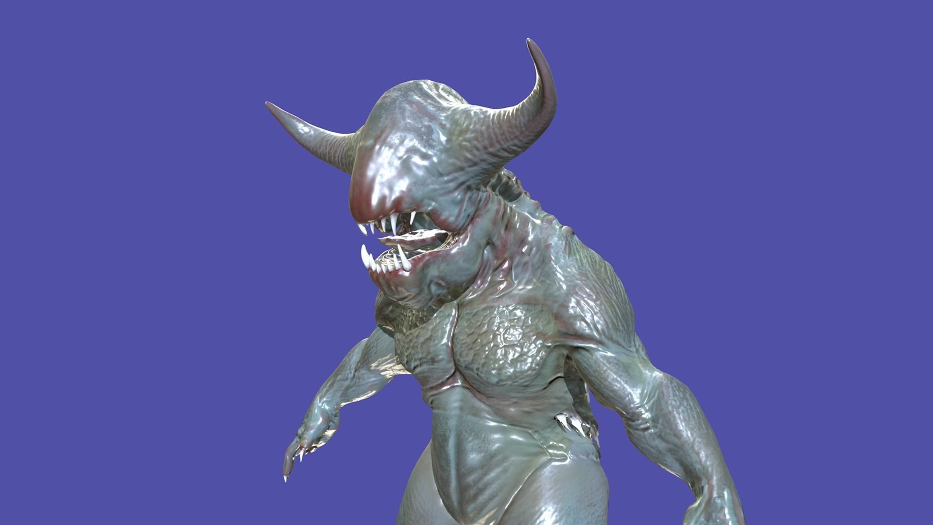 Swamp Creature Low-poly 3D model_2