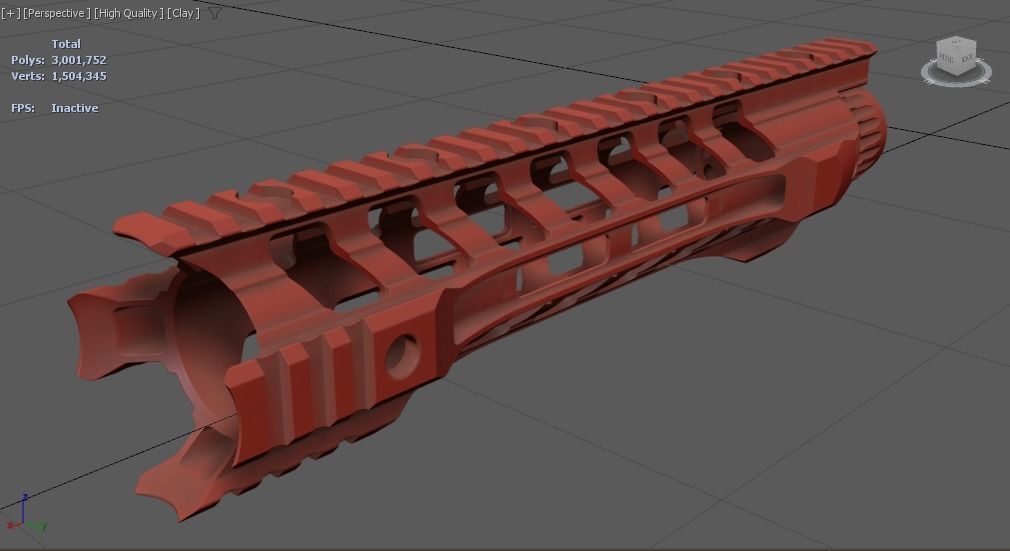 Handguard night rail - highpoly - NATO - AR15 - M4A1 3D model_11