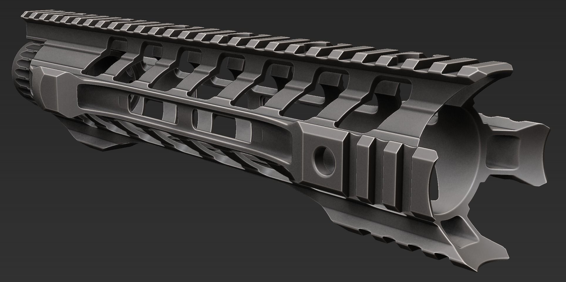 Handguard night rail - highpoly - NATO - AR15 - M4A1 3D model_9