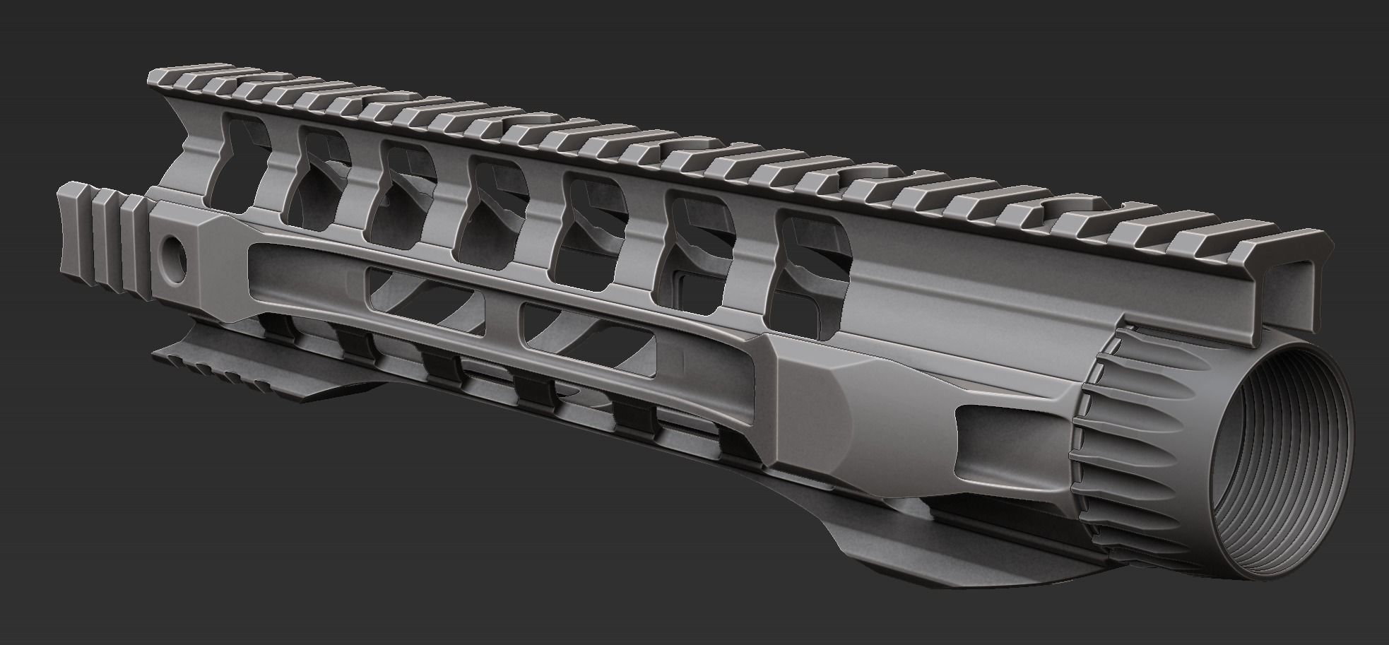 Handguard night rail - highpoly - NATO - AR15 - M4A1 3D model_10