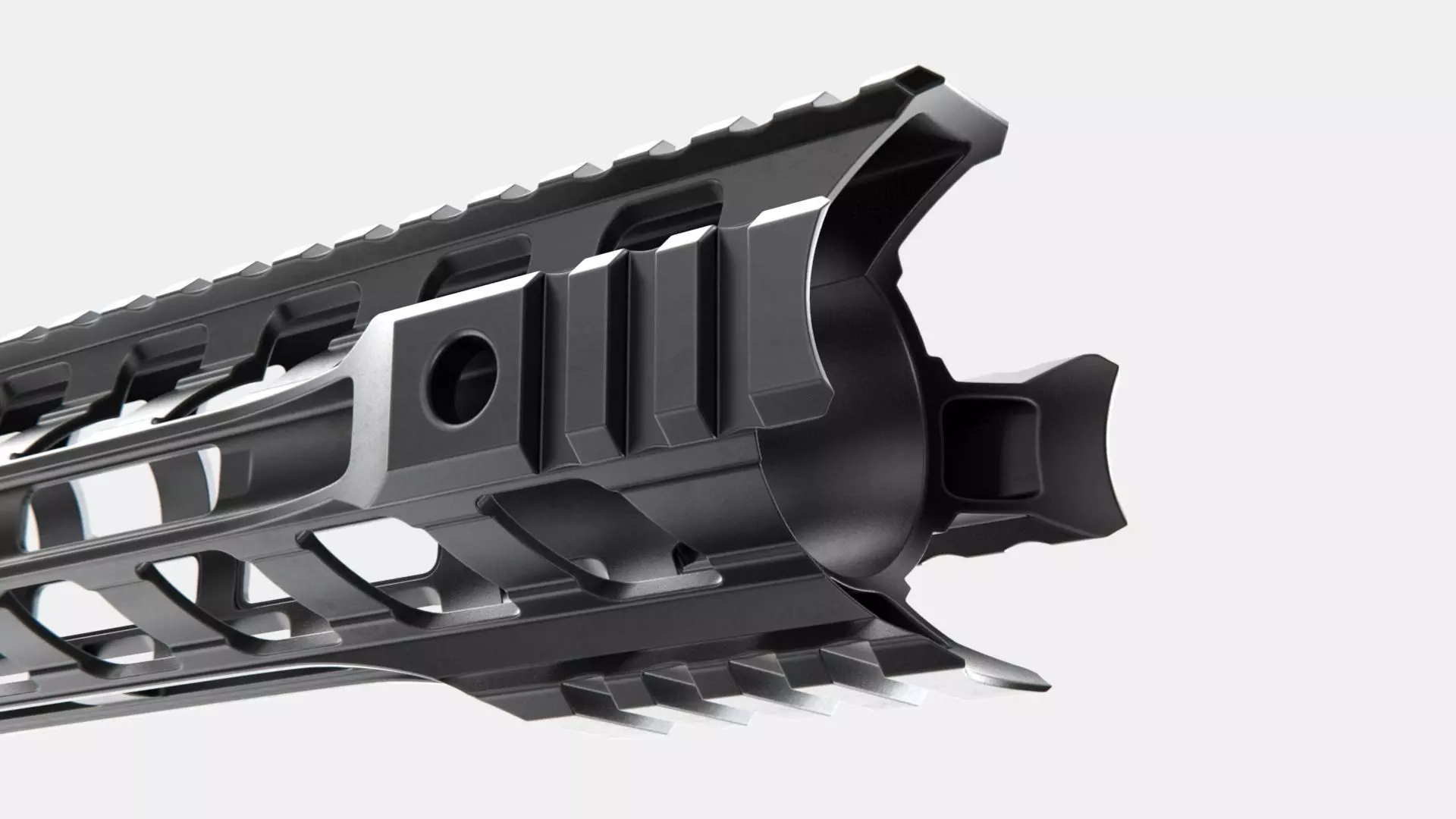 Handguard night rail - highpoly - NATO - AR15 - M4A1 3D model_0