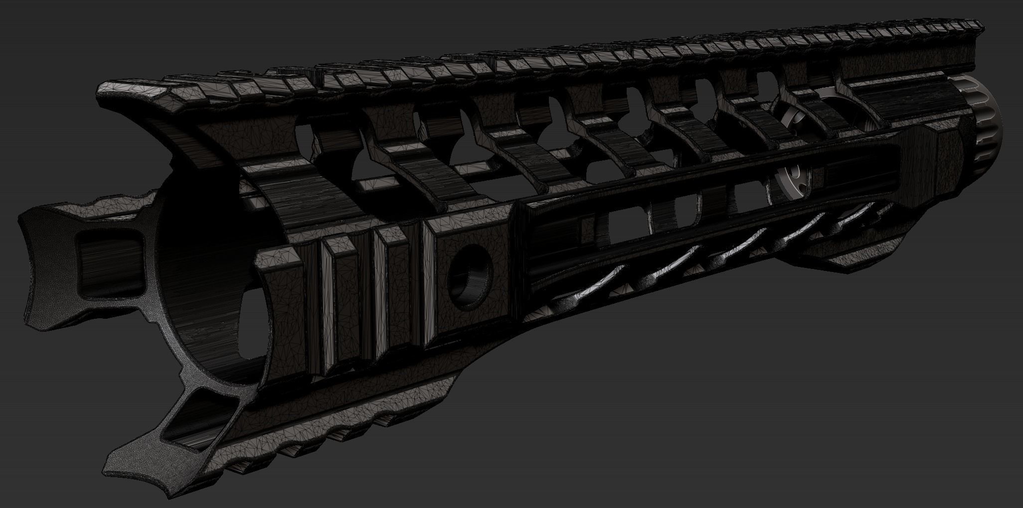 Handguard night rail - highpoly - NATO - AR15 - M4A1 3D model_12