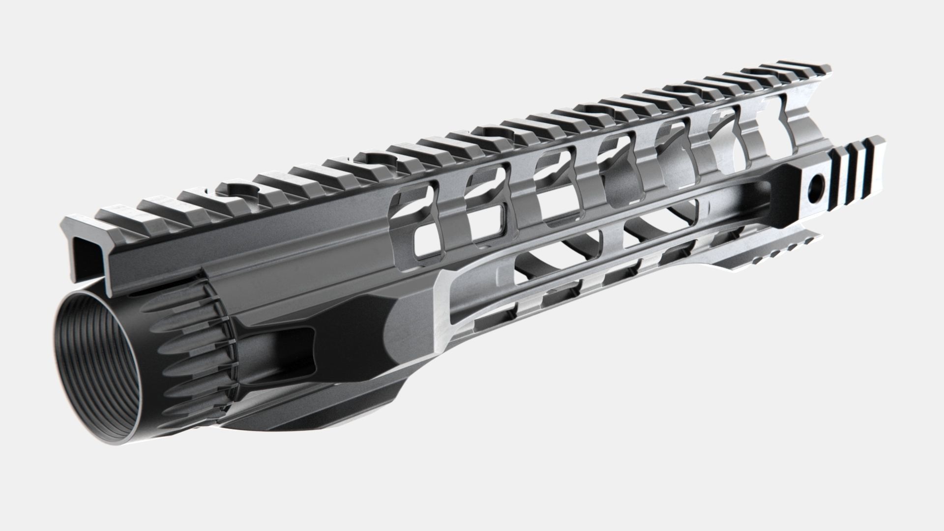 Handguard night rail - highpoly - NATO - AR15 - M4A1 3D model_4