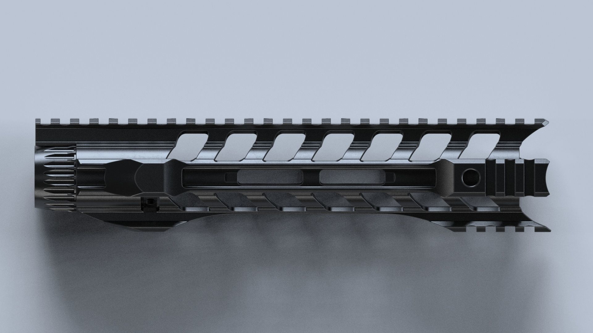 Handguard night rail - highpoly - NATO - AR15 - M4A1 3D model_2