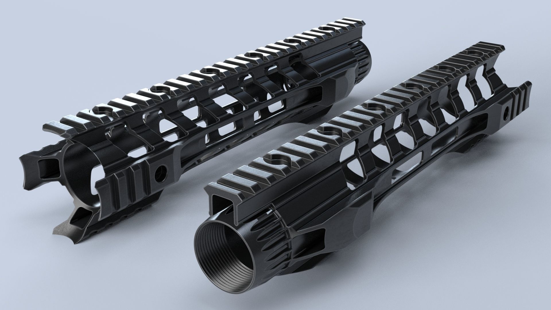 Handguard night rail - highpoly - NATO - AR15 - M4A1 3D model_3
