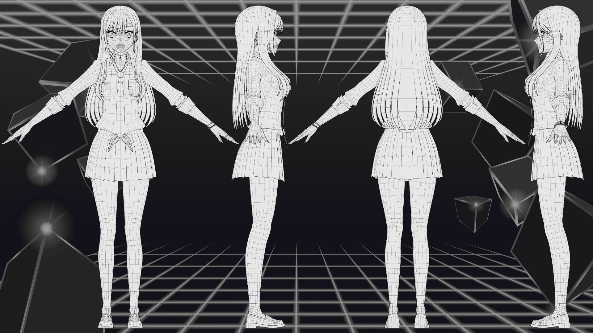 Marin Kitagawa - My Dress Up Darling - 3D Model Blender Low-poly 3D model_9