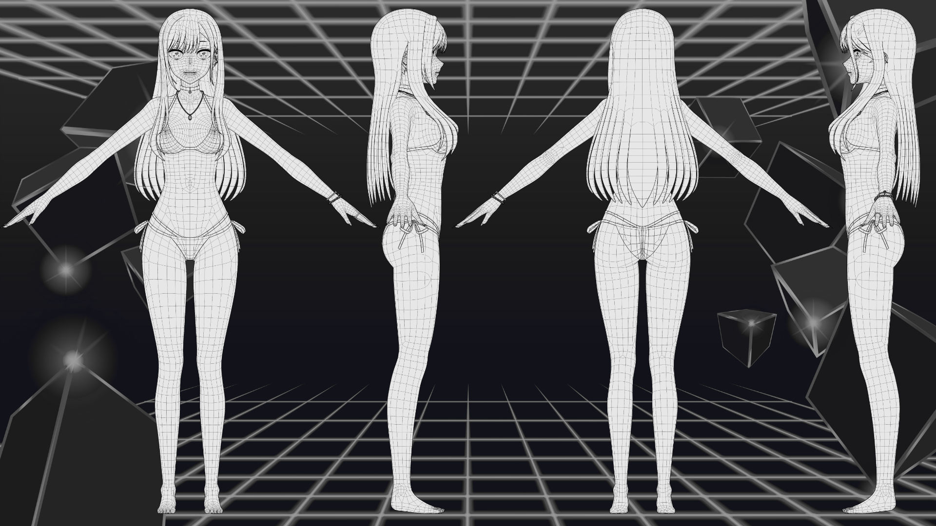 Marin Kitagawa - My Dress Up Darling - 3D Model Blender Low-poly 3D model_11