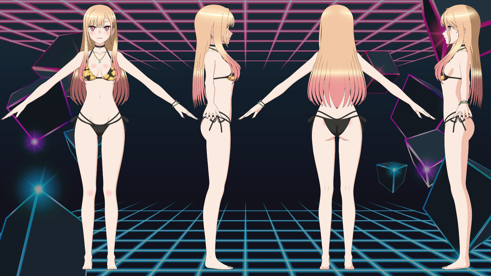 Marin Kitagawa - My Dress Up Darling - 3D Model Blender Low-poly 3D model_10
