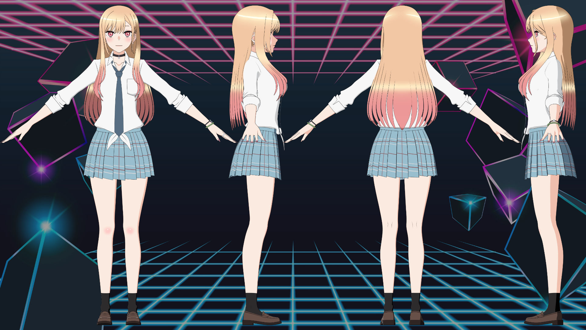 Marin Kitagawa - My Dress Up Darling - 3D Model Blender Low-poly 3D model_8