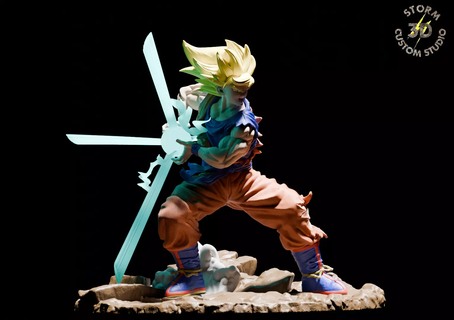 DRAGON BALL SUPER SAIYAN GOKU KAMEHAMEHA 3D print model_0
