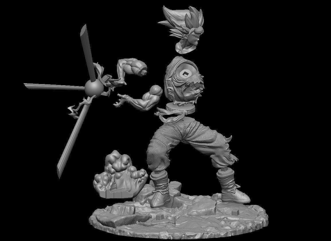DRAGON BALL SUPER SAIYAN GOKU KAMEHAMEHA 3D print model_2