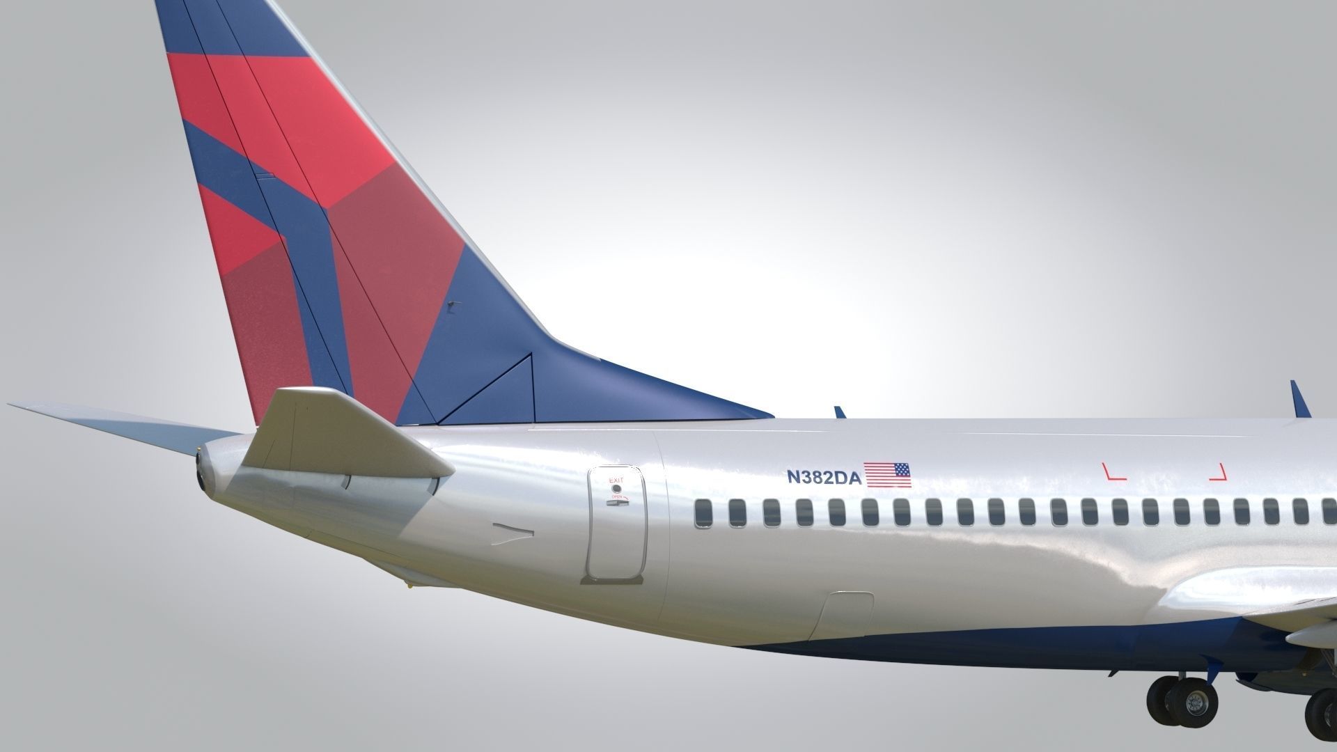 Boeing 737-800 Delta Airlines Low-poly 3D model_5