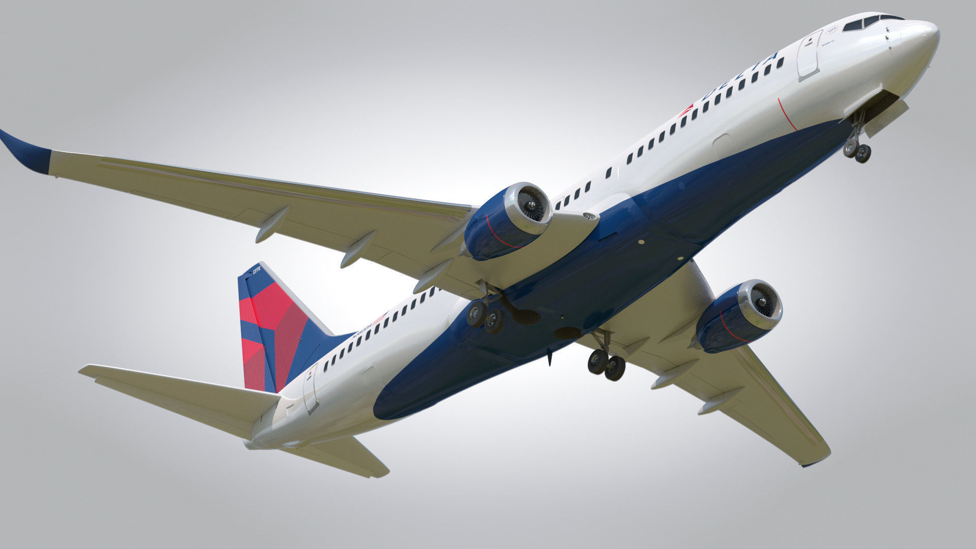 Boeing 737-800 Delta Airlines Low-poly 3D model_11