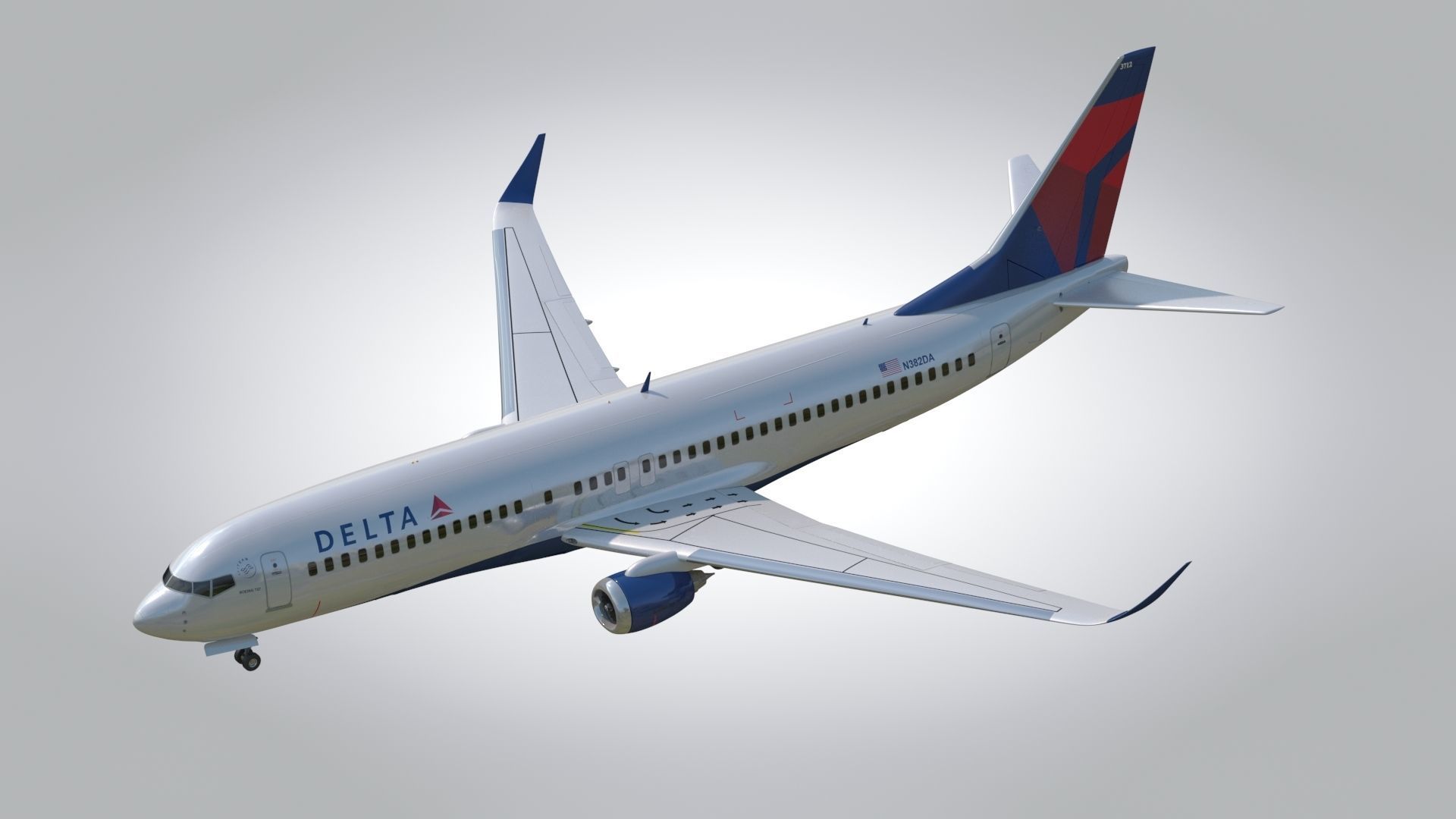 Boeing 737-800 Delta Airlines Low-poly 3D model_7