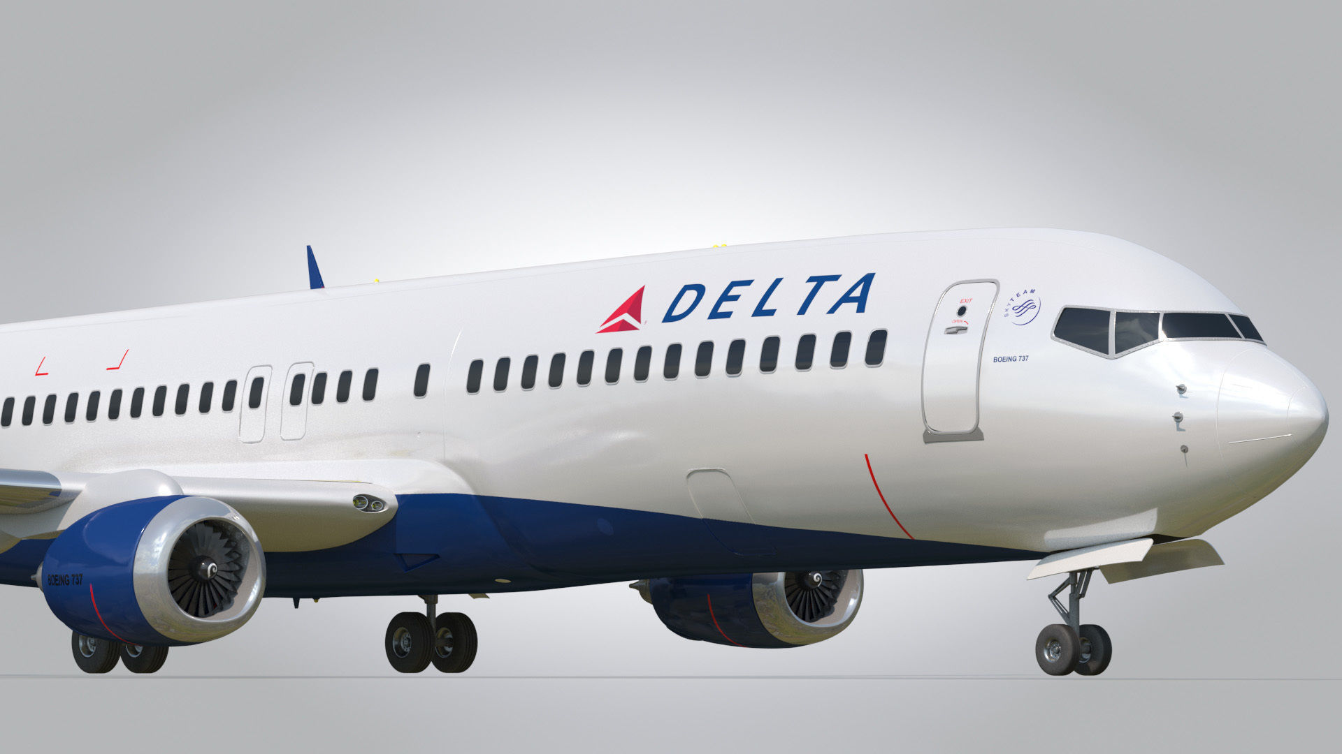Boeing 737-800 Delta Airlines Low-poly 3D model_3