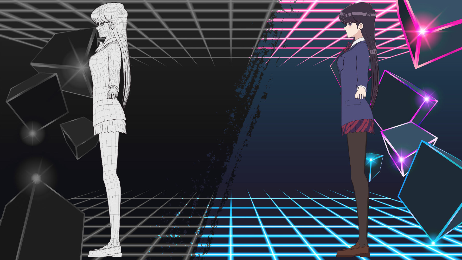 Komi Shouko - Komi Cant Communicate - 3D Model Blender Low-poly 3D model_14