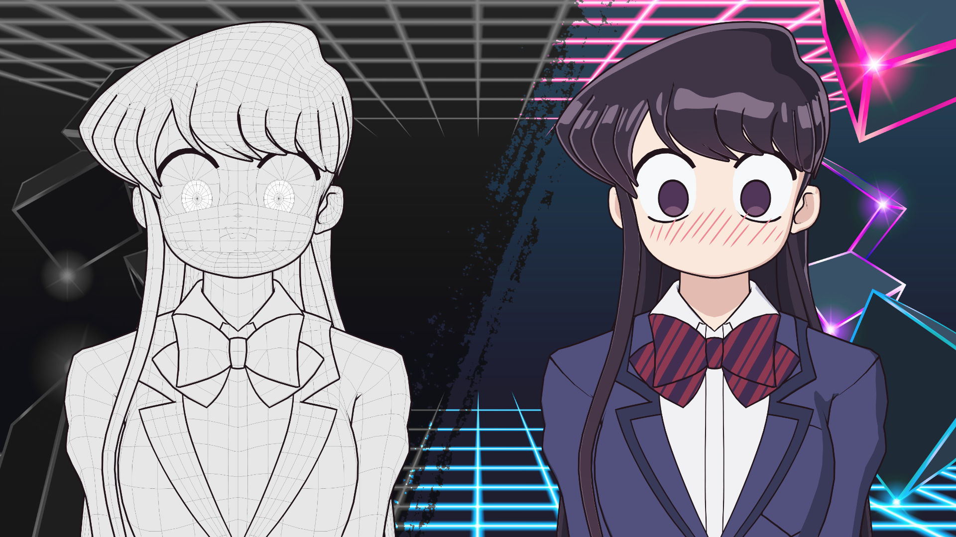 Komi Shouko - Komi Cant Communicate - 3D Model Blender Low-poly 3D model_17