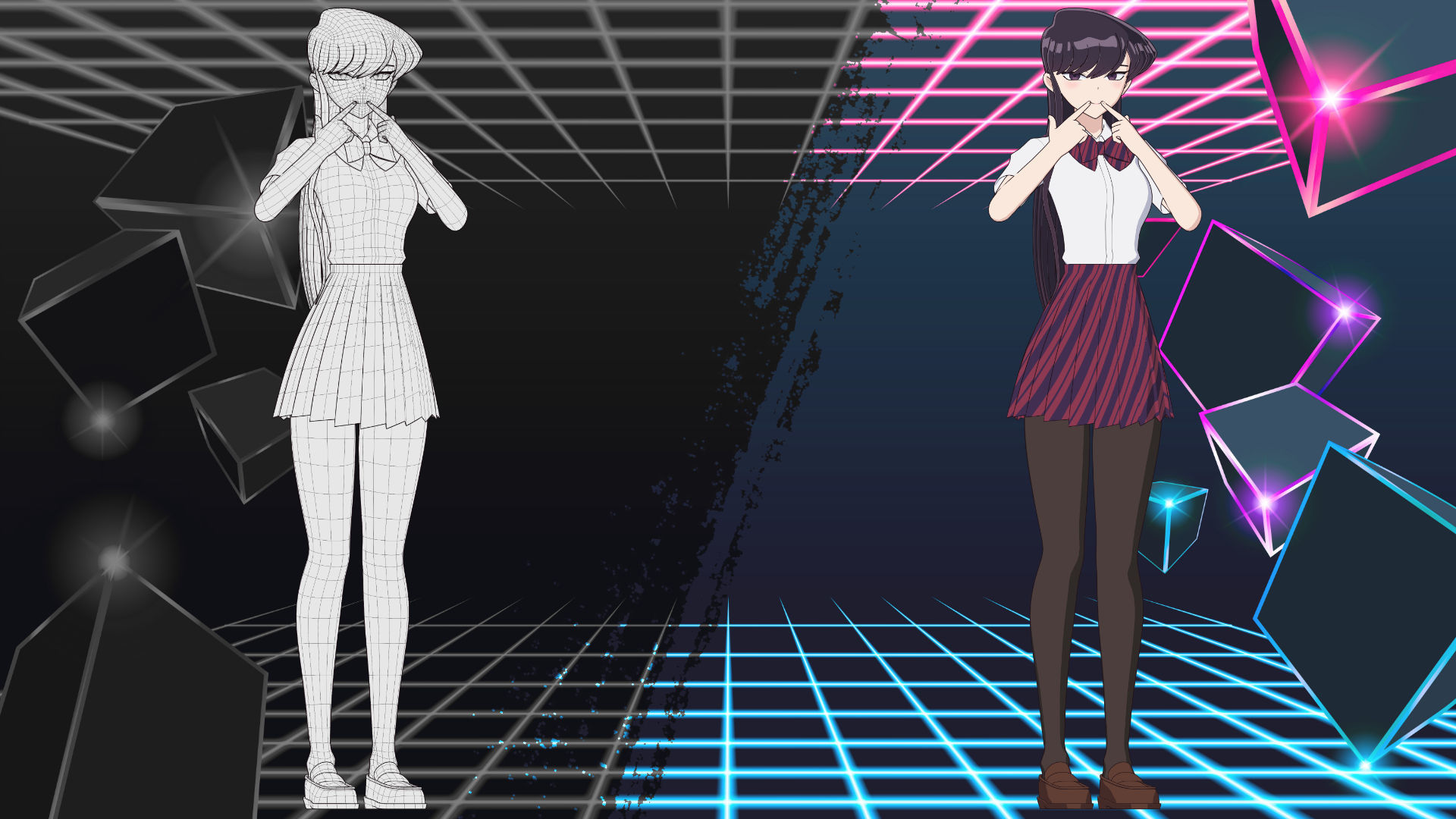 Komi Shouko - Komi Cant Communicate - 3D Model Blender Low-poly 3D model_10