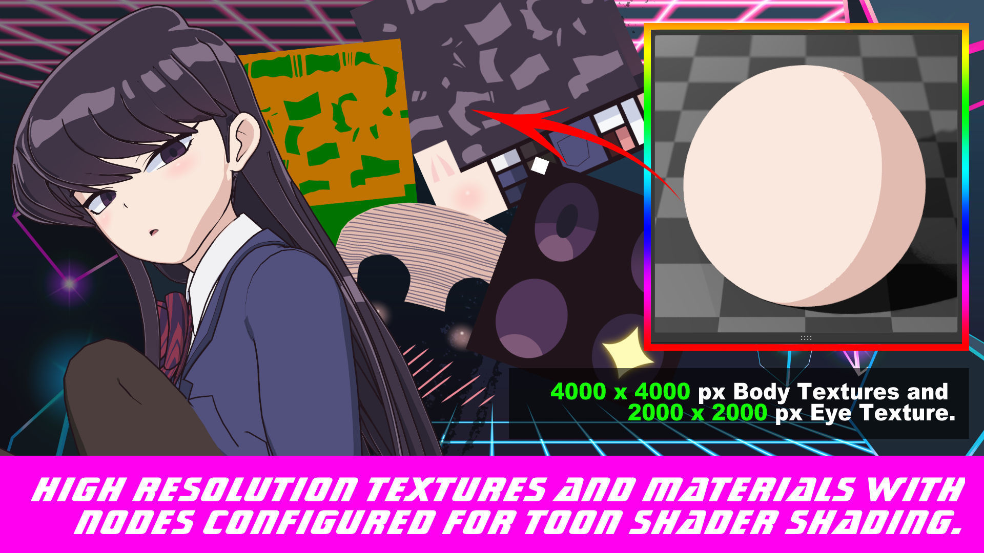 Komi Shouko - Komi Cant Communicate - 3D Model Blender Low-poly 3D model_3